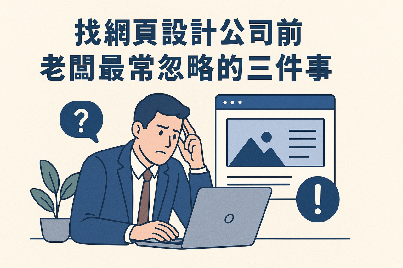 找網頁設計公司前,老闆最常忽略的三件事